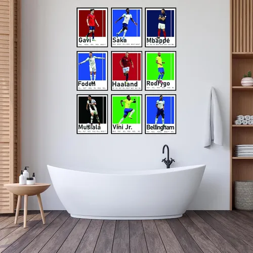 Miniatura 8 de BigWig Prints Pósteres de fútbol para dormitorio de niños, póster de jugador de fútbol, póster de Erling Haaland, Mbappe, Rodrygo, Gavi, Vini Jr