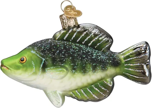 Miniatura 15 de Old World Christmas - Adorno de vidrio soplado de lubina de boca chica para árbol de Navidad, decoración festiva artesanal, colección de peces