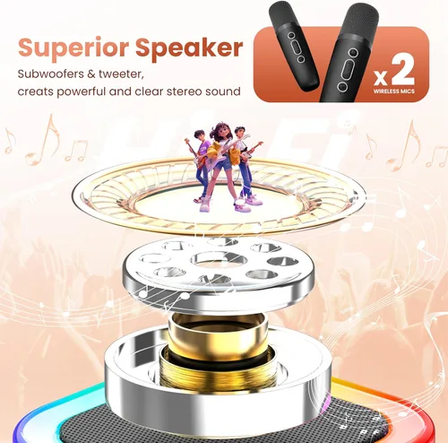 Miniatura 3 de Mini máquina de karaoke para niños y adultos, 2026, los mejores regalos de cumpleaños para niñas y niños de 3, 4, 5, 6, 7, 8 años, juguetes