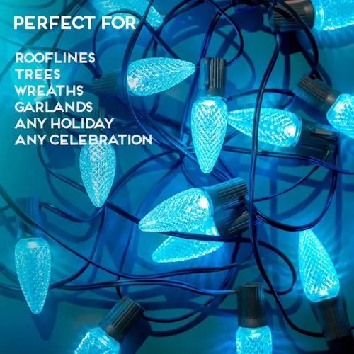 Miniatura 6 de Iluminación para fiestas. Repuesto de foco para luces de navidad de LED facetado C9 para tomas E17, nivel comercial con ahorro de energía. Focos