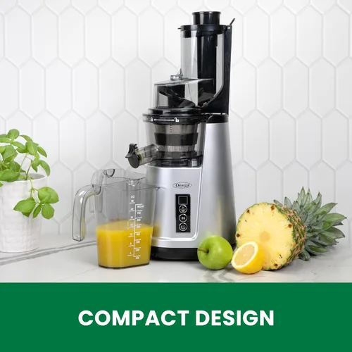 Miniatura 4 de Omega Extractor de Jugos de Boca Ancha Compacto Vertical de Prensado en Frío para Vegetales y Frutas con Tolva de 3 Pulgadas, 2 Velocidades