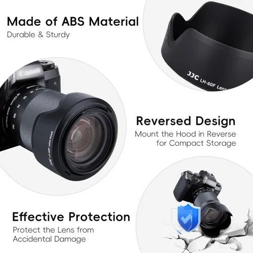 Miniatura 4 de JJC EW-60F Parasol reversible para lente Canon RF-S 18-150mm F3.5-6.3 is STM en EOS R7 R10 y para lente Canon EF-M 18-150mm F3.5-6.3 is STM en EOS