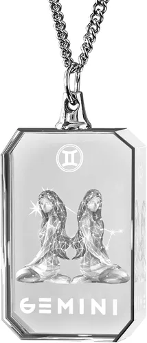 ArtPix 3D Collar de cristal con signo del zodiaco, regalos de collares grabados con láser 3D, accesorios de collares de símbolo del zodiaco, regalos