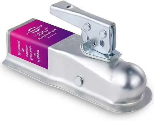 Miniatura 12 de Acoplador de remolque ajustable de 2-5/16 pulgadas con pestillo de gatillo SAE Clase IV 12500 libras para remolque RV, barco, cámper (negro)