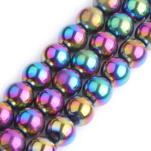 Miniatura 11 de GEM-Inside - Cuentas sueltas de hematita negra natural no magnética de 0.079 pulgadas, cuentas redondas de energía para fabricación de joyas, 15