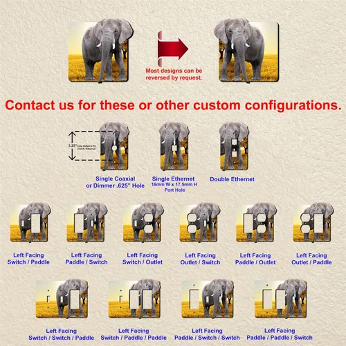 Miniatura 4 de Cubierta eléctrica acrílica decorativa de elefante - Salida única
