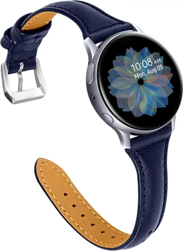 Miniatura 23 de JOYOZY Correa de cuero compatible con Samsung Galaxy Watch 6/7/FE/5/4 de 40 mm, 44 mm, Active (40 mm)/2 (40 mm) (44 mm), correa de muñeca delgada