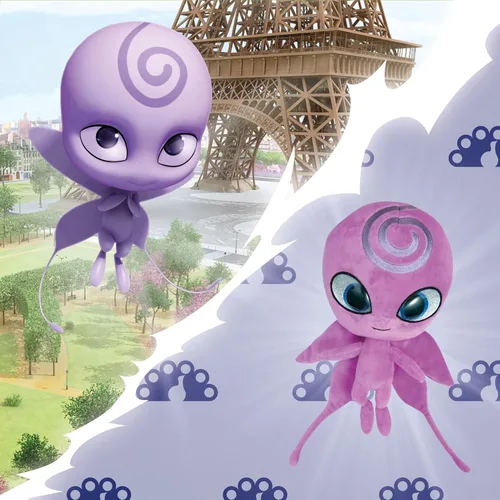 Miniatura 4 de Miraculous Ladybug Kwami Mon Ami - Peluche de Nooroo la mariposa, animal de peluche súper suave, figura de peluche coleccionable de 9 pulgadas
