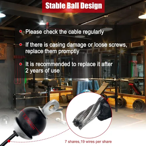 Miniatura 4 de Cable de polea de fitness de 196 pulgadas, repuesto ajustable para sistema de poleas, accesorios de máquina de cuerda de fitness de alta resistencia