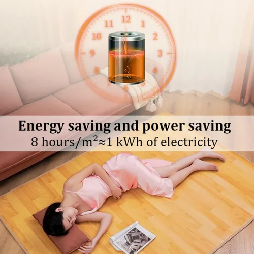 Miniatura 4 de Electric Heated Floor Mat, Graphene Electric Heated Rug, Timed Temperature Control, Fast Heating, Suitable Living Room Bedroom Office(B,120 * 200cm)