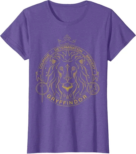 Miniatura 23 de Harry Potter Camiseta Gryffindor Line Art Lion Symbol, Negro