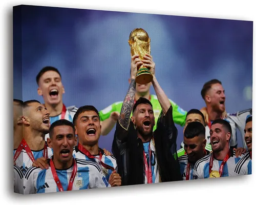 Miniatura 17 de SpiritualHands Lionel Messi - Póster en lienzo de Messi Argentina, póster de fútbol de Leo Messi para dormitorio de niños, 8 x 12 pulgadas, listo