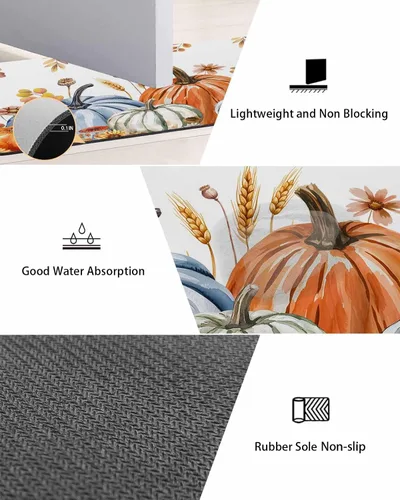 Miniatura 3 de Tapete de baño de otoño para bañera, tapete antideslizante de secado rápido y absorbente, de tierra de diatomeas, tapete de cocina, tapete