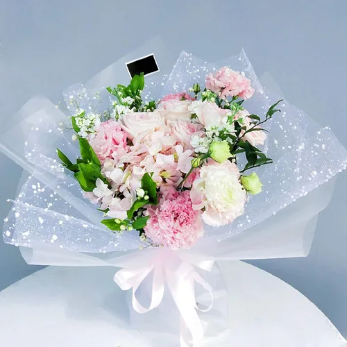 Miniatura 4 de Papel de Regalo de Flores de 19.7 pulgadas x 4 yardas, Malla de Hilo de Red con Puntos de Nieve para Empaque de Ramos de Florista para Fiestas DIY