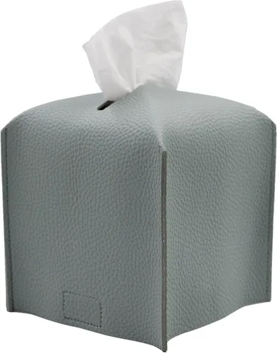 Miniatura 8 de Livelab Funda para caja de pañuelos, cuadrada, decorativa, de piel sintética, soporte para caja de pañuelos moderna, organizador de papel facial