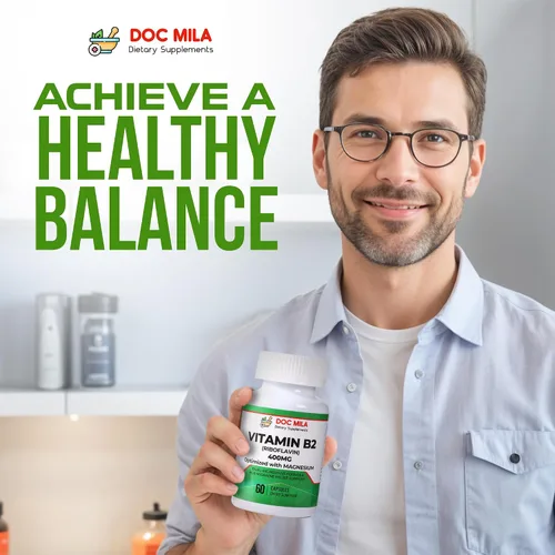 Miniatura 6 de Vitamina B2 Riboflavina 400 mg Cápsulas – Suplemento de alivio de la migraña para niños y adultos – Apoyo para el dolor de cabeza – Tabletas