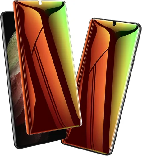 LYWHL Paquete de 2 protectores de pantalla de privacidad para Samsung Galaxy S21 Ultra, degradado, colorido, anti-luz azul, anti-espía, película
