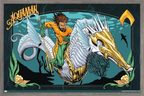 Miniatura 12 de Trends International DC Comics Movie Aquaman y el Reino Perdido - Póster de pared con ilustración de Aquaman, 14.72 x 22.37 pulgadas, versión
