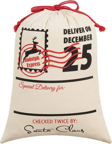 Miniatura 21 de HBlife Saco de lona de Papá Noel, bolsas grandes de Papá Noel de 19.7 x 27.6 pulgadas para regalos, sacos de Navidad personalizados para regalos