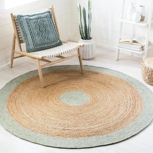 Miniatura 8 de SAFAVIEH Braided Collection BRD910B - Alfombra redonda de yute reversible de 3 pies, color beige y natural, hecha a mano