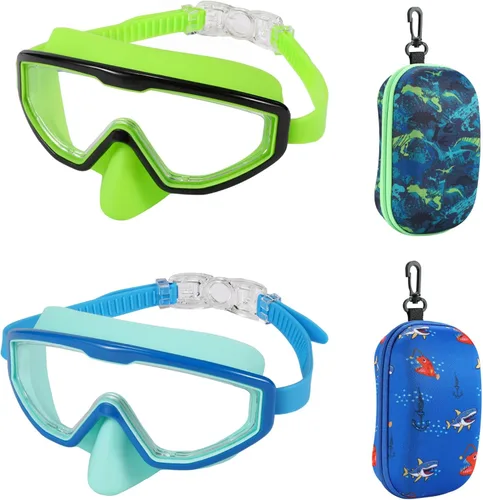 Miniatura 11 de Gafas de natación para niños de 6 a 14 años, máscara de buceo sin enredos, gafas de agua, cubierta de nariz para jóvenes y jóvenes 1 unidad: azul