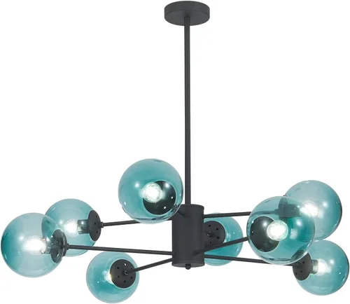 Miniatura 16 de KCO Lighting Modern - Lámpara de araña Sputnik de 6 luces con globo de vidrio transparente, lámpara colgante de techo ajustable de mediados de 6