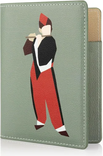 Miniatura 8 de Lychii Funda para pasaporte con bloqueo RFID, cartera delgada de piel sintética para pasaporte, para viajes, 5.7 x 4.1 pulgadas