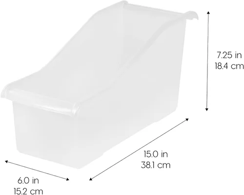 Miniatura 2 de IRIS Contenedor de plástico para libros de Estados Unidos, paquete de 8, caja de contenedor de conexión vertical para oficina, dormitorio, estudio