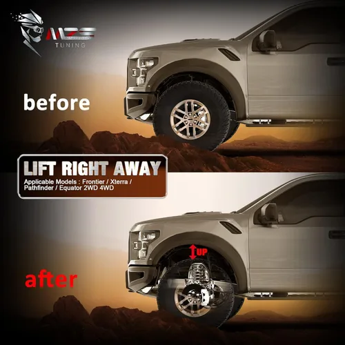 Miniatura 7 de MZS Kit de elevación niveladora delantera de 3" Compatible con Frontier 2005-2024/Xterra 2005-2015/Pathfinder 2005-2012/Equator 2009-2012 2WD 4WD