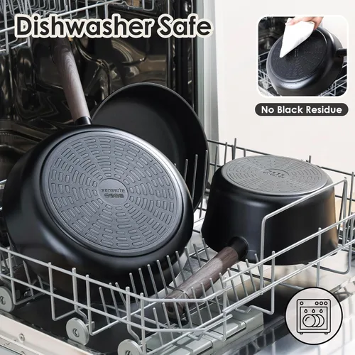 Miniatura 4 de SENSARTE - Juego de ollas y sartenes antiadherentes, juego de utensilios de cocina, apto para lavavajillas y horno, compatible con inducción, sin