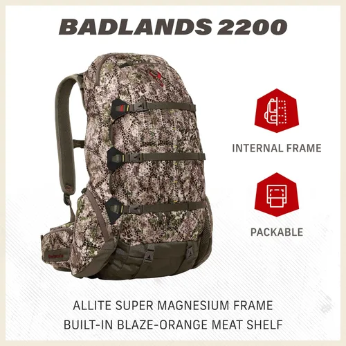 Miniatura 2 de Badlands Mochila de caza 2200 con transportador de carne integrado Barro