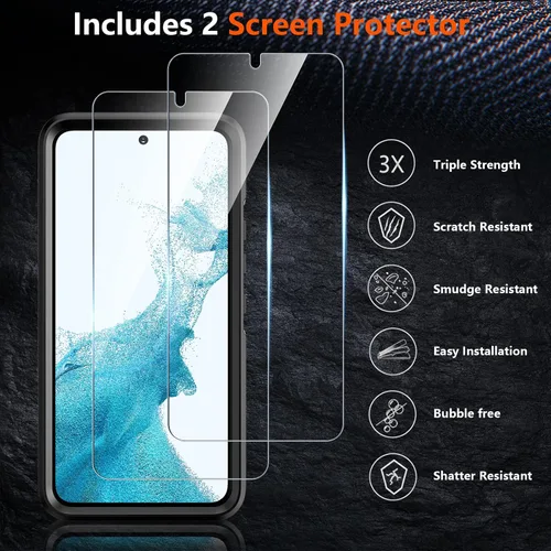 Miniatura 6 de SPIDERCASE Funda para Samsung Galaxy S22, [protección contra caídas de grado militar de 10 pies], paquete de 2