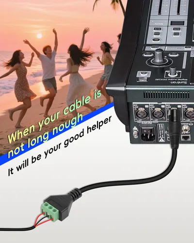 Miniatura 5 de GELRHONR Paquete de 2 cables convertidores XLR hembra a 3 pines sin soldadura de 11.8 in, para micrófono de estudio, altavoces, grabación en vivo