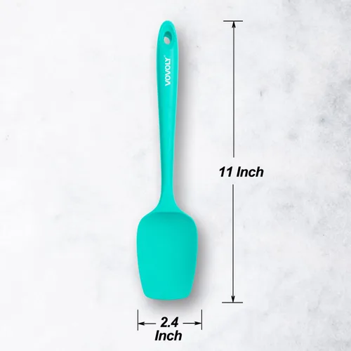 Miniatura 3 de Juego de espátulas de silicona, espátula de cuchara de goma resistente al calor, espátula antiadherente con diseño sin costuras de una pieza, Verde