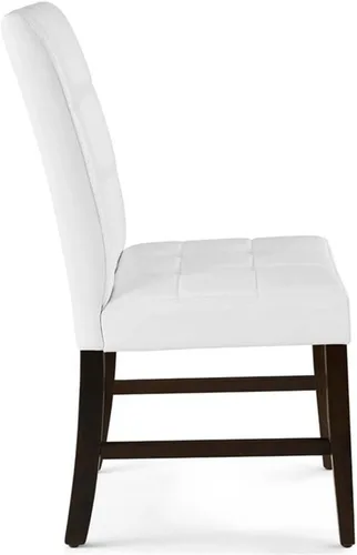Miniatura 5 de Modway Promulgate Biscuit - Juego de 2 sillas auxiliares tapizadas de piel sintética para comedor, color blanco