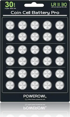 POWEROWL Baterías LR1130 AG10 de alta capacidad, paquete de 30 baterías alcalinas SG10 389 189 de alta calidad con botón de 1,5 V