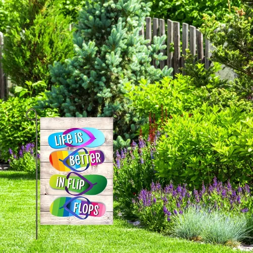 Miniatura 4 de Bandera de jardín de verano de 12 x 18 pulgadas, letrero de doble cara para playa y piscina, decoración de fiesta, decoración de temporada rústica