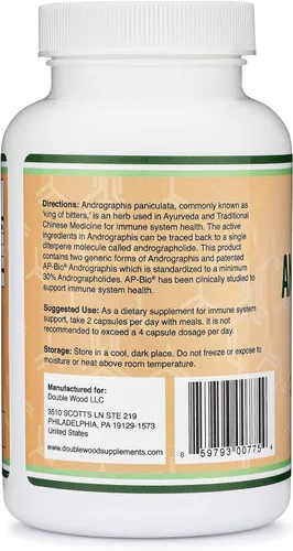 Miniatura 4 de Andrographis Cápsulas Max Andrographides - 1,000 mg Tamaño de porción (120 cápsulas) con AP-Bio (extracto de Andrographis Paniculata patentado)