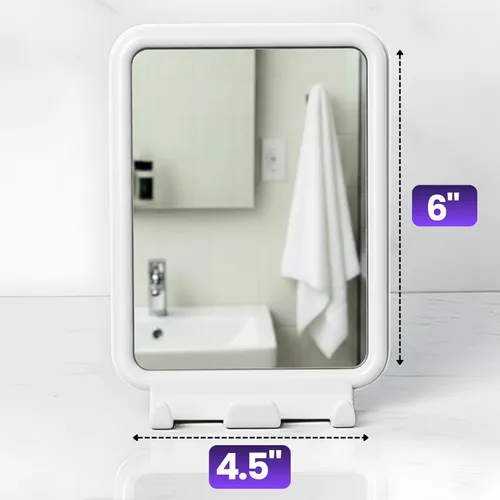 Miniatura 3 de Safe-er-Grip Changing Lifestyles - Espejo de ducha montado en succión sin niebla, espejo de afeitar giratorio de 360° con 2 ganchos de afeitar
