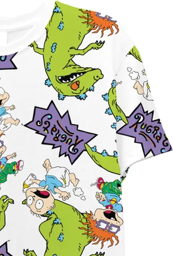 Miniatura 6 de Nickelodeon Camisa clásica Rewind para hombre - Rugrats, Ren & Stimpy y Hey Arnold Tie Dye
