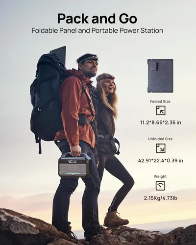 Miniatura 5 de Generador solar de 600 W (sobretensión de 1200 W), estación de energía portátil con panel solar de 100 W, batería LFP de 576 Wh (180,000 mAh)
