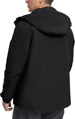 Miniatura 6 de Chaqueta de esquí para hombre, impermeable, cálido, abrigo de invierno resistente al viento, chaqueta de snowboard aislada con capucha para montaña