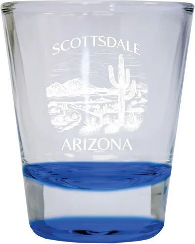 Scottsdale Arizona Souvenir - Vaso de chupito grabado de 1.5 onzas, color azul, paquete de 2 unidades