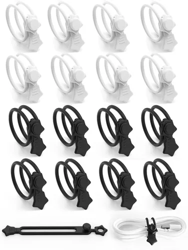 Miniatura 17 de Cierre rápido: bridas de silicona reutilizables, organizador de cables para cables de carga, cables de datos y cables de computadora, correas