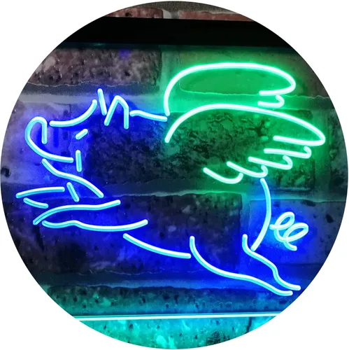 Miniatura 20 de ADVPRO Flying Pig St6s32-i3110-br - Letrero de neón LED de doble color, azul y rojo, 12 x 8.5 pulgadas