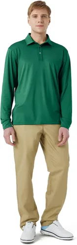Miniatura 44 de NAVISKIN Camisas polo de manga larga para hombre, camisas de golf con cuello UPF 50 SPF para hombre, secado rápido, absorbe la humedad