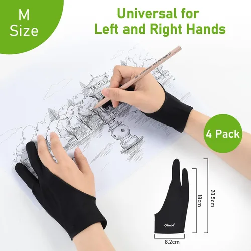 Miniatura 5 de OTraki 4 Pack Artist Drawing Gloves for Digital Tablet Paper Sketching