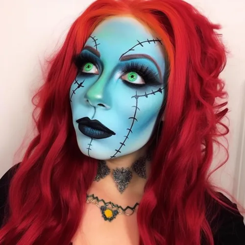Miniatura 6 de BOBISUKA Palo de pintura facial azul claro, ojo azul bebé, negro para deportes, pintura impermeable para Halloween, Avatar, cadáver, novia, pitufo