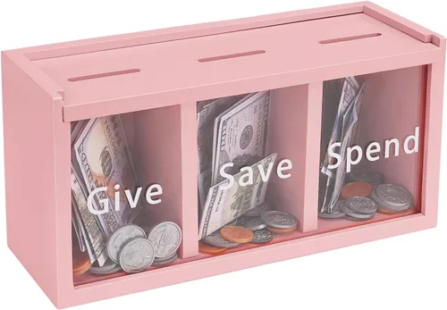 Hucha para niños, hucha de ahorro de dinero para niños, caja de ahorro de dinero para niños y niñas, caja segura para ahorrar dinero, enseña a los
