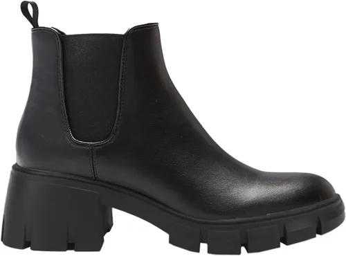 Miniatura 3 de Botas de estilo botas de combate de cuero y con plataforma y tacón grueso, tipo Chelsea, para mujer, hasta el tobillo